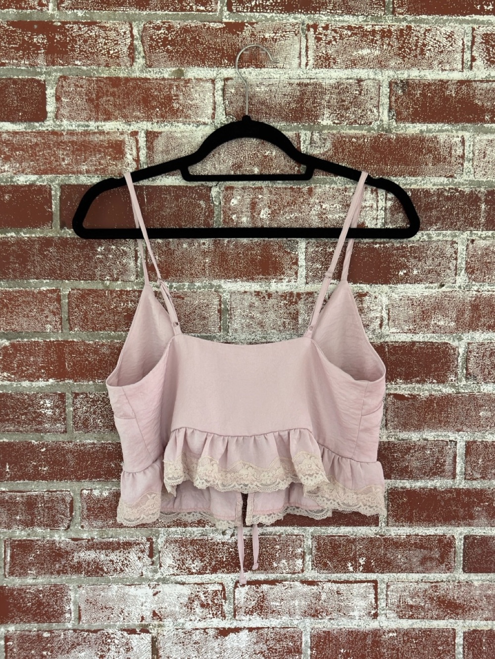 Boho Front Tie Lace Tank Women’s Size S Romantic Fairy - Picture 7 of 7
